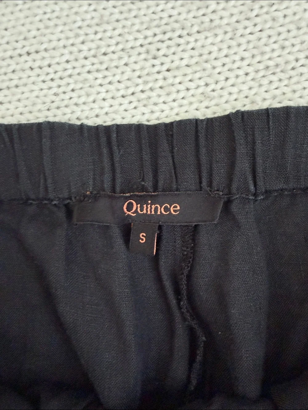 Quince 100% Linen Drawstring Pants Black Size Small